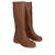 Flat boots in brown faux leather