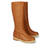 Mid-calf boots in camel faux leather