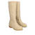 Mid-calf boots in off-white faux leather