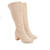 Heeled mid-calf boots in off-white faux suede