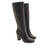 Heled mid-calf boots in black faux leather