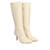 Smooth ivory colored faux leather boots