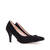 Retro High Heel Pumps in Black faux Nubuck