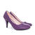 Retro High Heel Pumps in Purple faux Leather