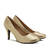 Retro Pumps in Gold faux Soft-Leather