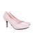 Retro High Heel Pumps in Pink faux Leather