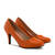 Elegante Pumps aus orangem Lederimitat