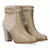 High heeled combined beige colour bootie.