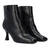 Mid-heel booties in black faux leather