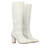 Smooth white colored faux leather boots