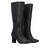 Smooth black colored faux leather boots