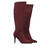 Hohe Stiefel aus Velourlederimitat in Bordeaux