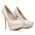 Beige Patent Platform Pumps with Stiletto Heel