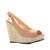 Jute Wedges in Salmon faux Leather