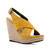 Cross-band Jute Wedges in Mustard Suede