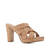 Platform Crossover Sandals in Beige Croc