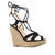 Ankle-tie Jute Wedges in engraved Black