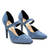 Blue Faux Suedette Mary Jane High Heels