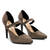 D'Orsay Pumps aus braunem Velourlederimitat