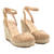 Beige Faux Suede Espadrilles with Jute Wedge