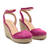 Fuchsia Faux Suede Espadrilles with Jute Wedge