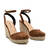 Brown Faux Suede Espadrilles with Jute Wedge