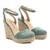 Turquoise Faux Suede Espadrilles with Jute Wedge