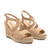 Beige Faux Suede Wedge Sandals