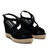 Black Faux Suede Wedge Sandals