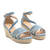 Light Blue Faux Suede Espadrilles with Jute Wedge