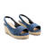 Navy Faux Suede Espadrilles with Jute Wedge