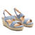 Light Blue Faux Suede Espadrille with Jute Wedge