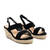 Black Faux Suede Espadrille with Jute Wedge