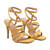 Yellow Faux Leather Strappy Sandals