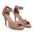 Nude faux suede heeled sandals