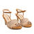 Combined Sandals in Brown Faux embossed leather and Faux Suede