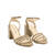 Beige Embossed Faux Leather Sandals