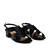 Black Faux Leather Sandals