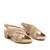 Beige Embossed Faux Leather Sandals