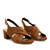 Camel Embossed Faux Leather Sandals