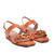 Coral Colored Croc Wedge Sandals