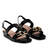 Black Croc Wedge Sandals