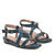 Sandalen aus blauem Lederimitat