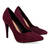 Heeled shoes in bordeaux faux suede