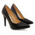 Heeled shoes in black faux leather