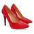 Heeled shoes in red faux leather