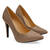 Heeled shoes in light brown faux leather