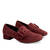 Moccasins in bordeaux faux suede and buckle detail