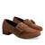 Moccasins in brown faux suede and buckle detail