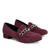 Moccasins in bordeaux faux suede with chain link detail